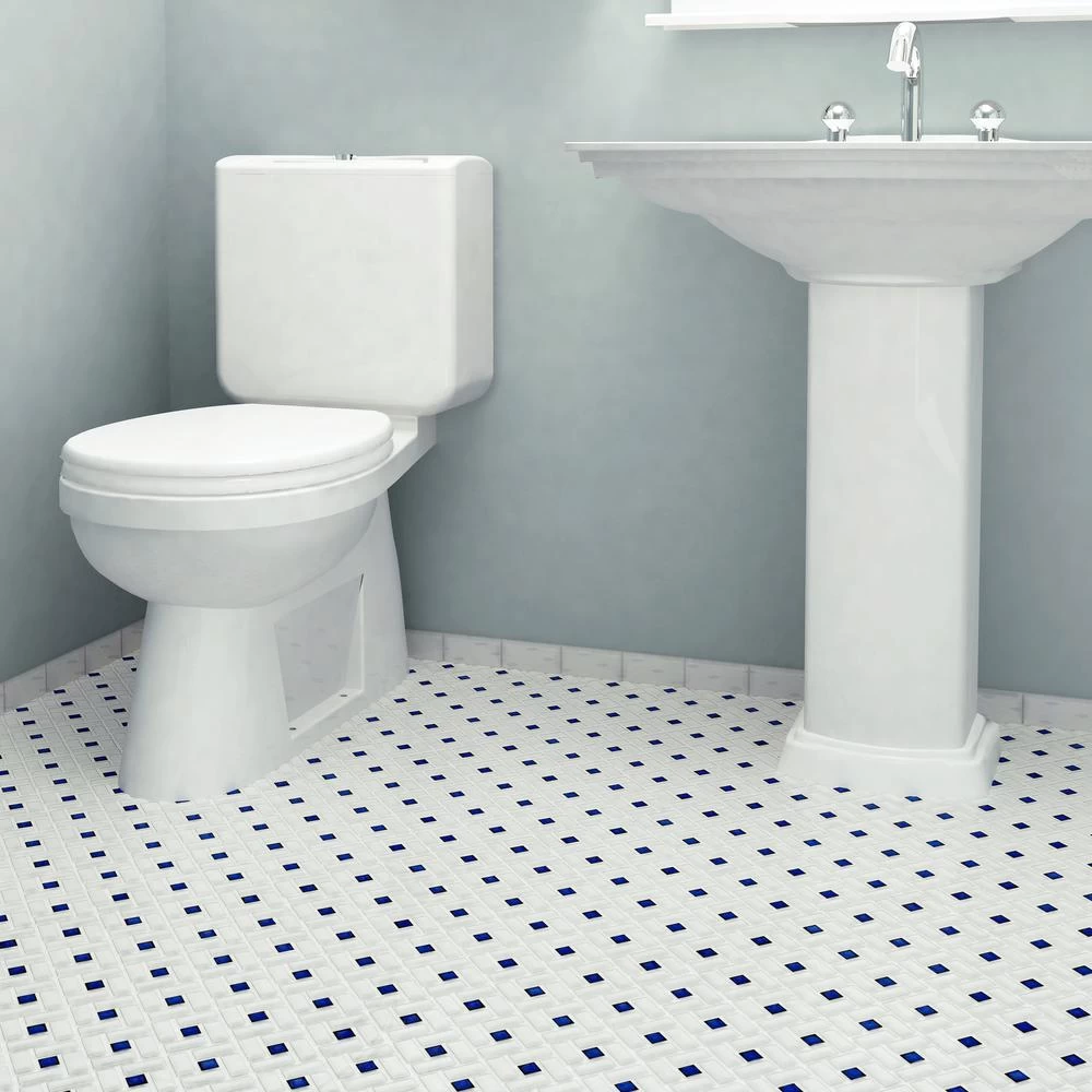 Merola Tile Spiral Blue And White 12-1/2 In. X 12-1/2 In. X 6 Mm Porcelain Mosaic Tile (11.07 Sq. Ft. / Case) - Image 14