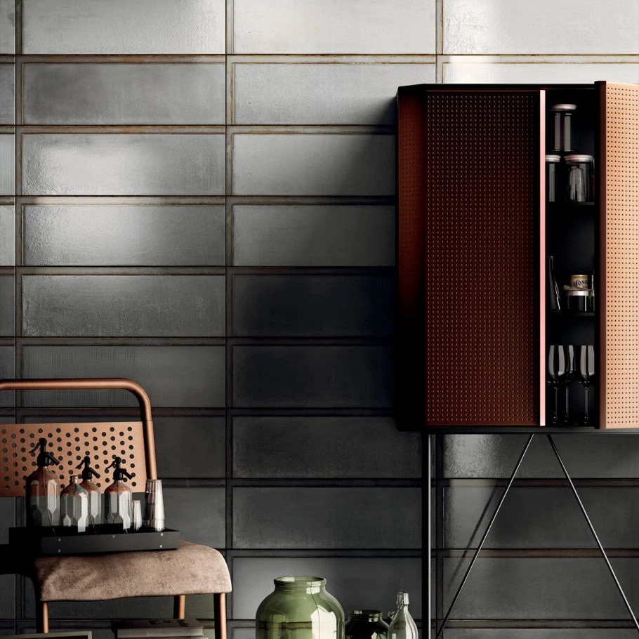 Turbine Industrial Glass Gray 4x12 Ceramic Wall Tile - Image 2