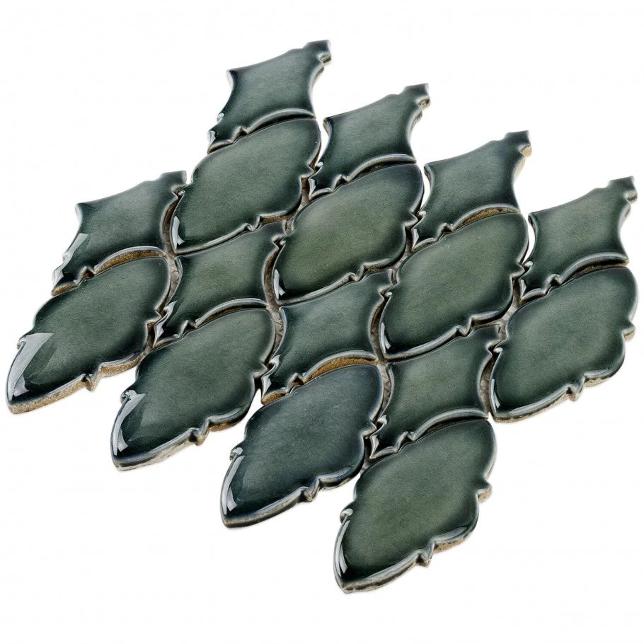 Divine Valor Deep Emerald 9 In. X 12 In. Glazed Ceramic Mosaic Tile (0.60 Sq. Ft.) - Image 5