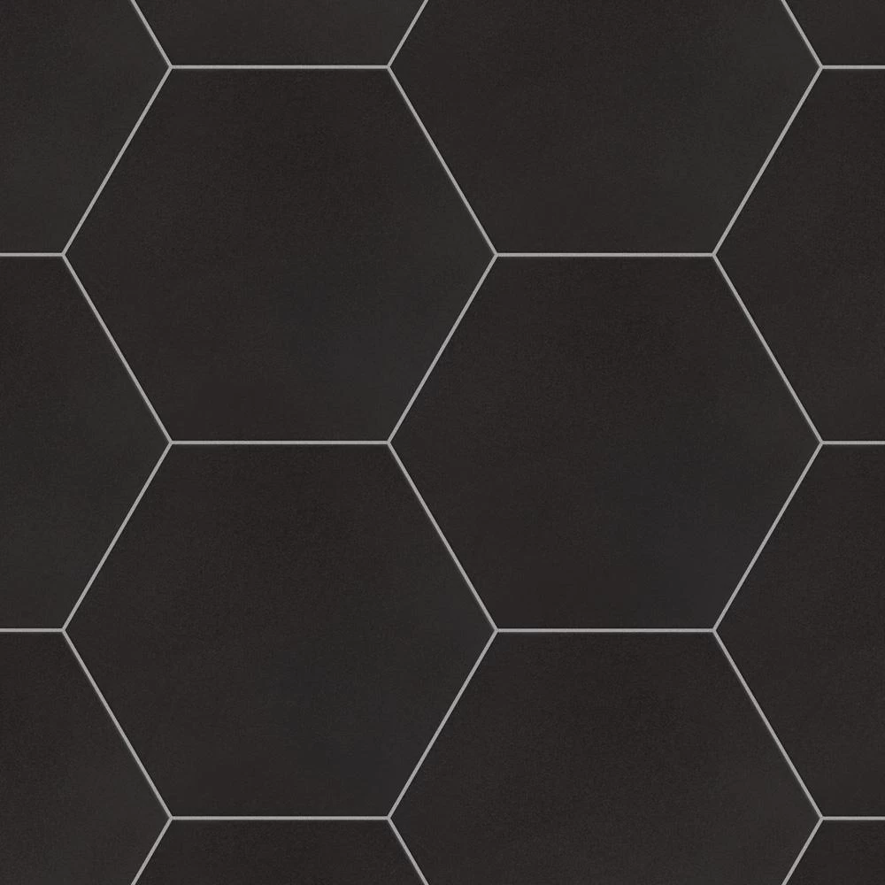 Merola Tile Textile Hex Black 8-5/8 In. X 9-7/8 In. Porcelain Floor And Wall Tile (11.56 Sq. Ft. / Case) - Image 4
