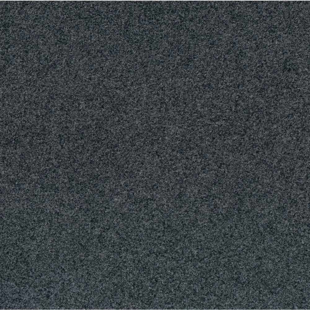Foss Peel And Stick Grizzly Grass 24 In. X 24 In. Slate Grey Artificial Grass Carpet Tiles (15-Pack)