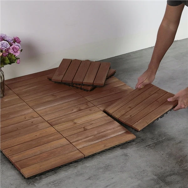 Yaheetech 12x 12''Patio Pavers Decking Flooring Deck Tiles Interlocking Wood Patio Tiles Pack Of 11 Tiles For Patio Garden Deck Poolside Indoor And Outdoor,Indoor And Outdoor - Image 3