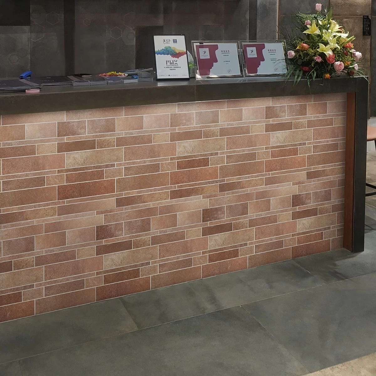 Bond Tile Easy Luxe Railroad Terra 11.81 In. X 11.81 In. SPC Peel And Stick Tile (0.96 Sq. Ft. / Sheet) - Image 2