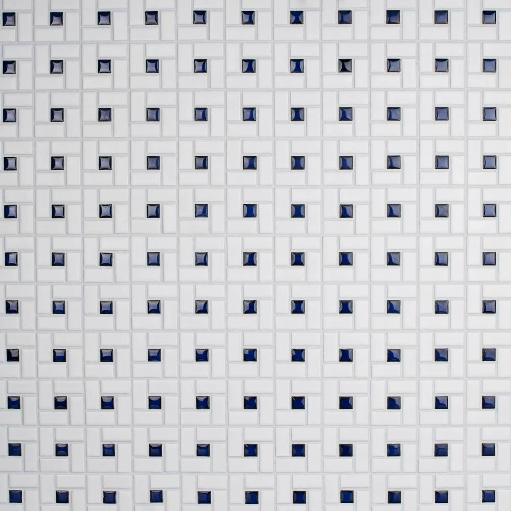 Merola Tile Spiral Blue And White 12-1/2 In. X 12-1/2 In. X 6 Mm Porcelain Mosaic Tile (11.07 Sq. Ft. / Case) - Image 4