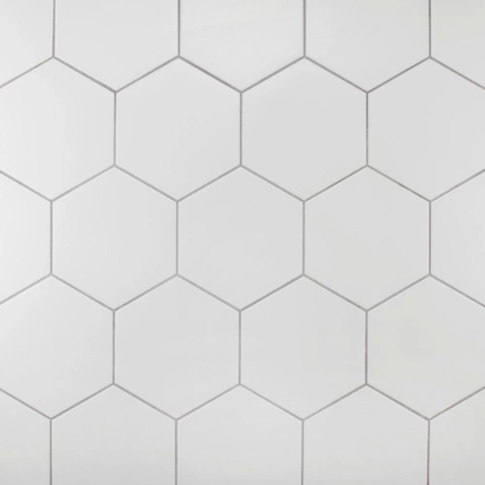 Merola Tile Textile Hex White 8-5/8 In. X 9-7/8 In. Porcelain Floor And Wall Tile (11.56 Sq. Ft. / Case) - Image 9