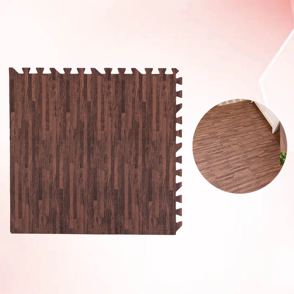 30cm Square EVA Foam Yoga Mat Floor Interlocking Mat Show Floor Yoga Fitness Gym Exercise Mat (Dark Wood Grain) - Image 4