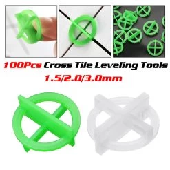 100- 400Pcs 1.5/2/3mm Plastic Clips Cross Tile Leveling, Tile Spacers Leveler Ceramic Wall Floor Leveling System Tool