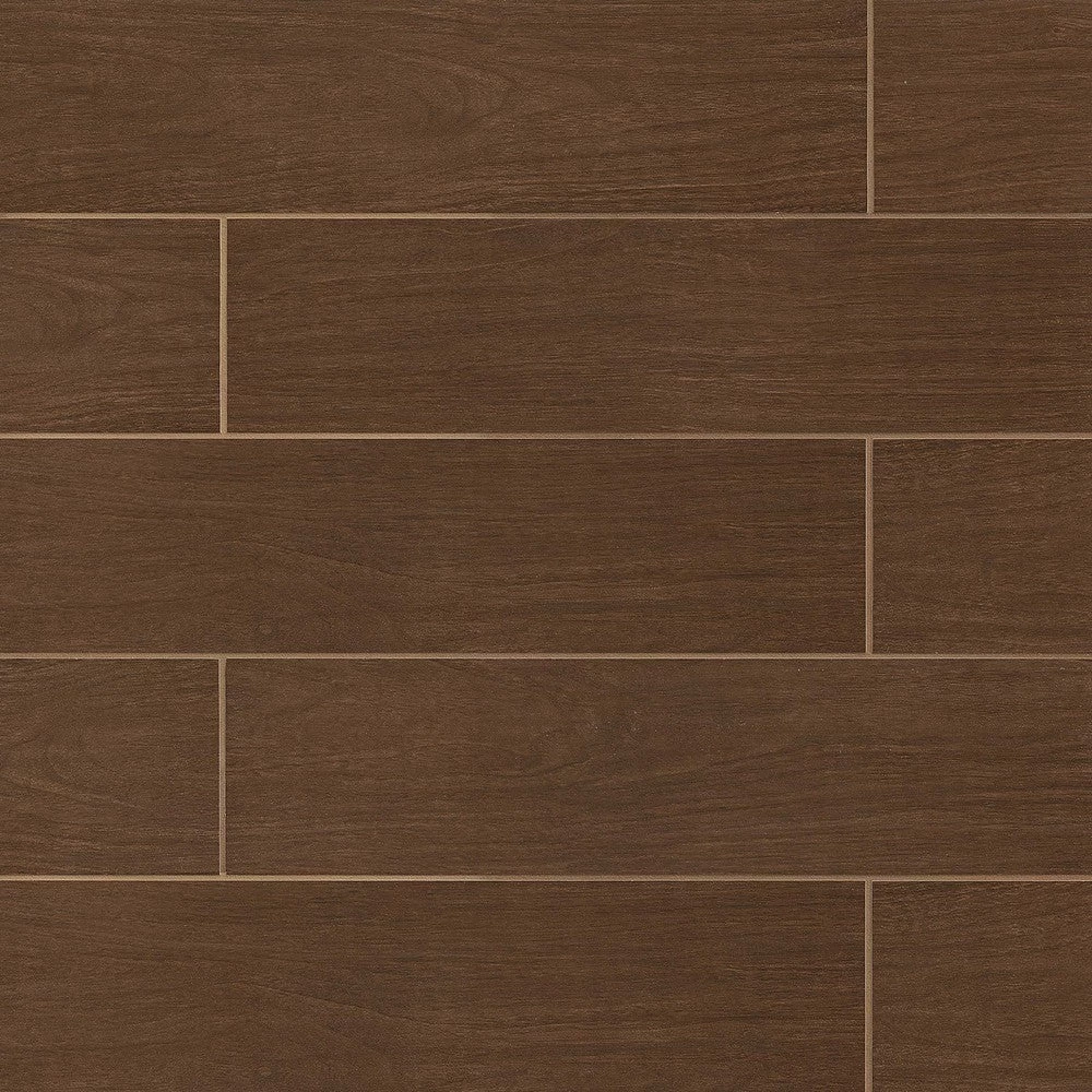 Heathland 6-in X 24-in Wood Look Porcelain Field Tile In Walnut