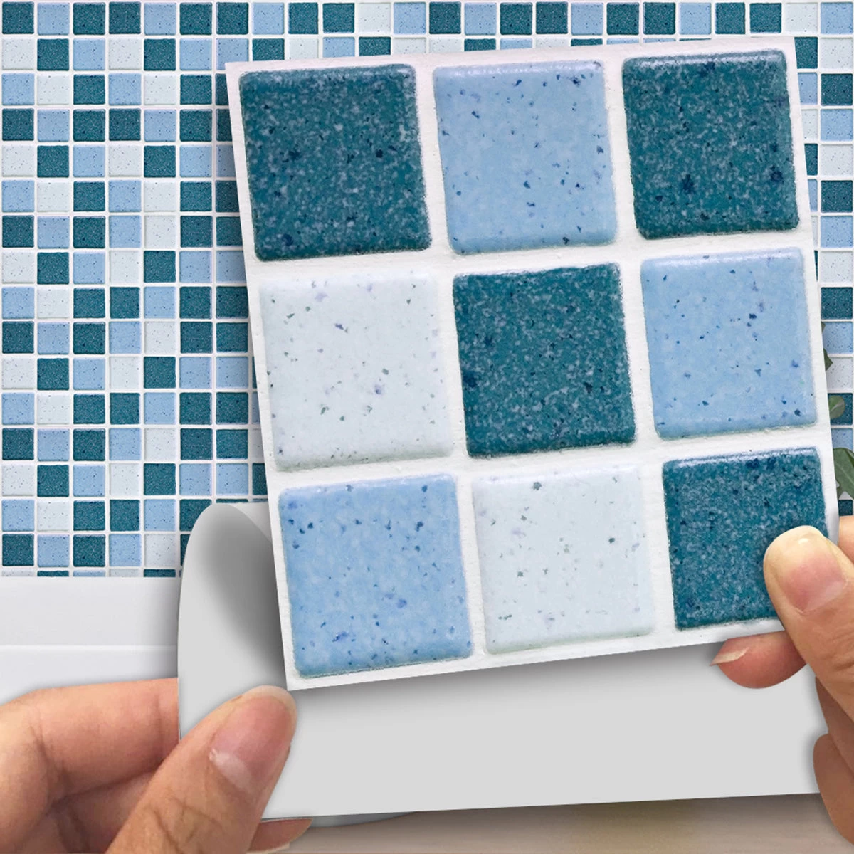 18Pcs Mosaic Tile Stickers Backsplash Self Adhesive Transfer Kitchen Wall Floor Decals - Image 7