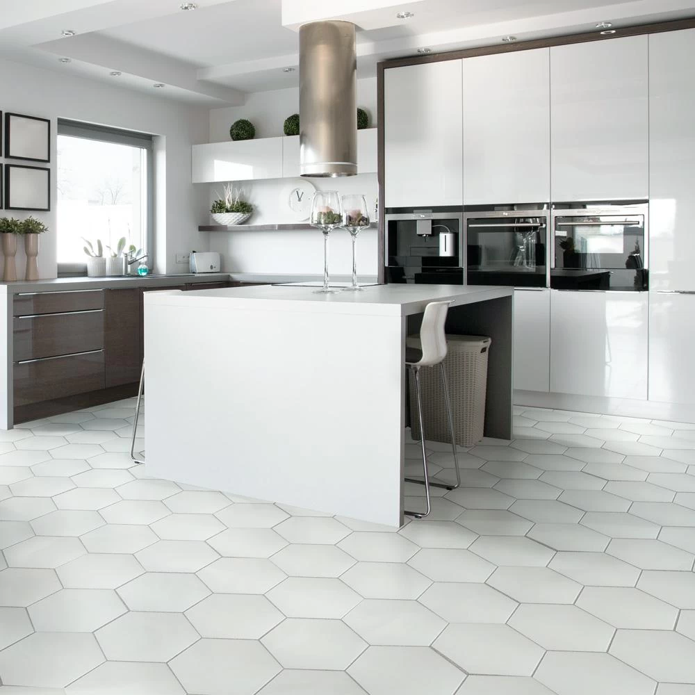 Merola Tile Textile Hex White 8-5/8 In. X 9-7/8 In. Porcelain Floor And Wall Tile (11.56 Sq. Ft. / Case) - Image 12