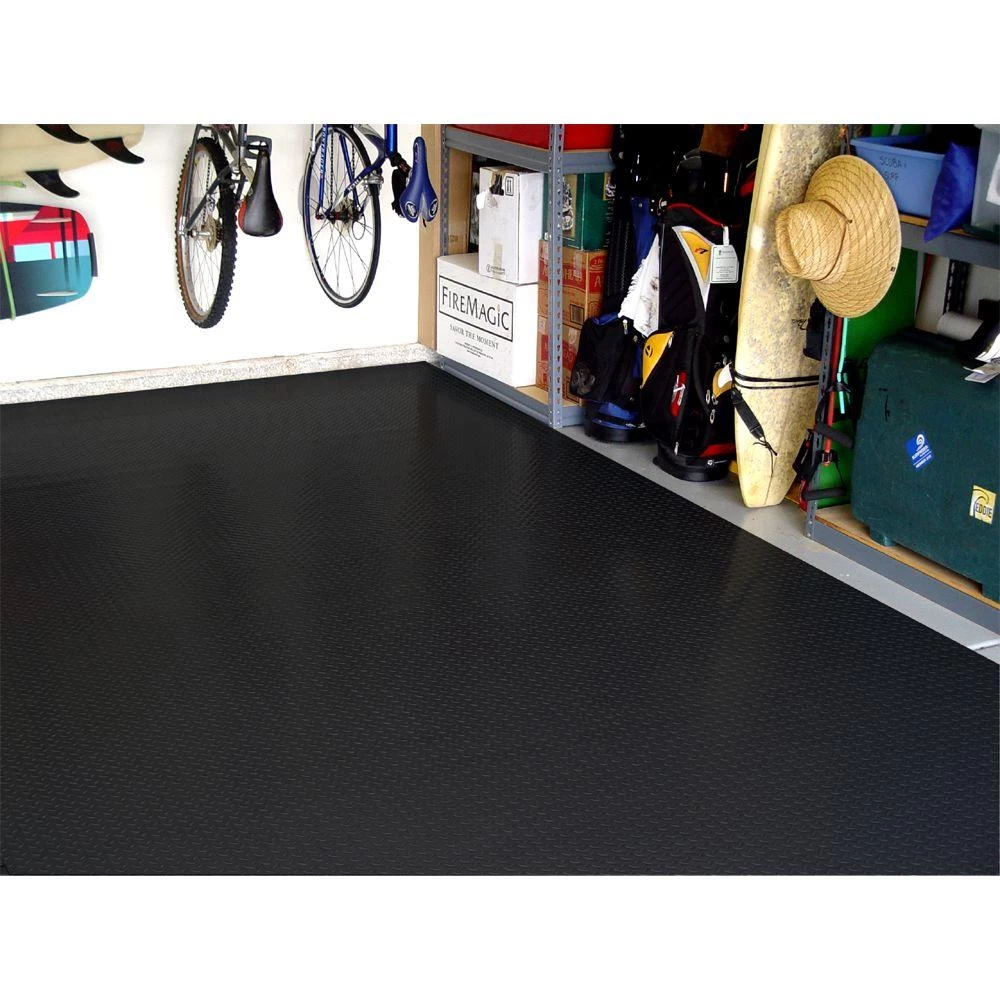 Diamond Deck 5 Ft. X 7.5 Ft. Black Textured PVC Motorcycle Mat - Image 2